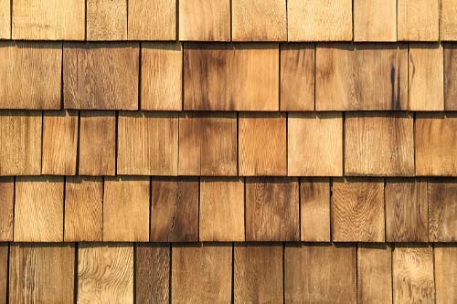 Closeup of wooden siding